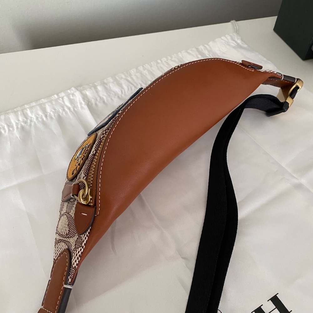 Disney X Coach Charter Belt Bag 7 In Signature Textile Jacquard With Patches - Picture 12 of 15